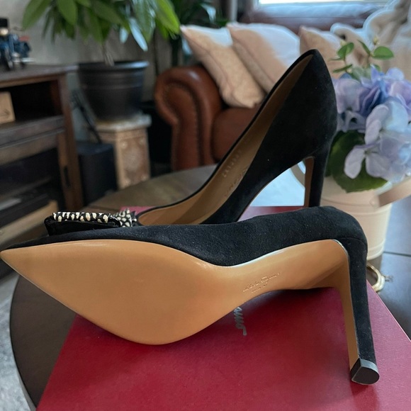 SF Mimi Sexy Black Suede Pump 4in Heel - Picture 3 of 3